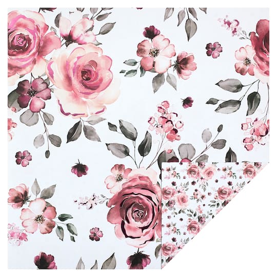 Pink Roses Cardstock by Recollections&#x2122;, 12&#x22; x 12&#x22;